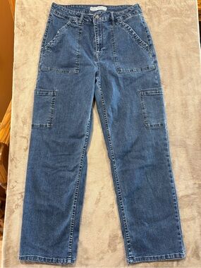Broken Promises Cargo Denim Jeans - Blue